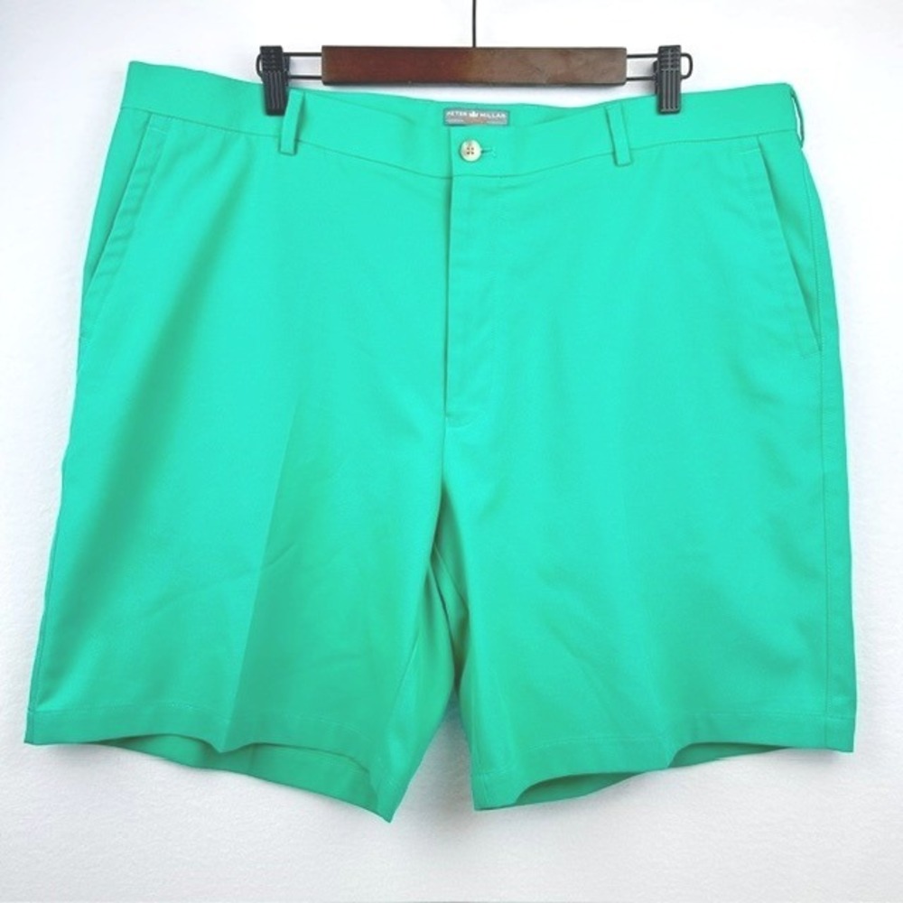 Peter Millar Crown Sport Wicking Golf Shorts Mens 40 Emerald Green Performance